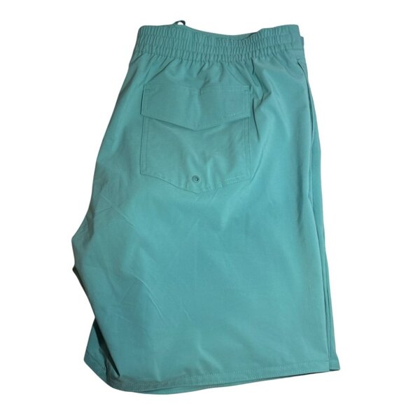 Far West Swim Shorts Mens Turquoise Drawstring 2XL Elastic Waist Pocket Lining - Picture 8 of 10